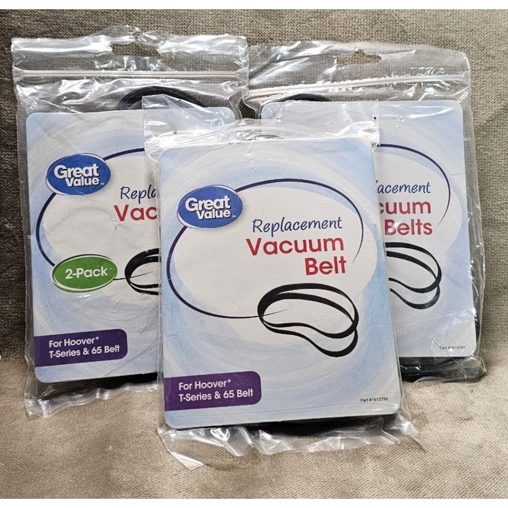 6-Pack Great Value Vacuum Belts Fits Hoover T-Series & 65 Belt 2363 -3 2 Packs
